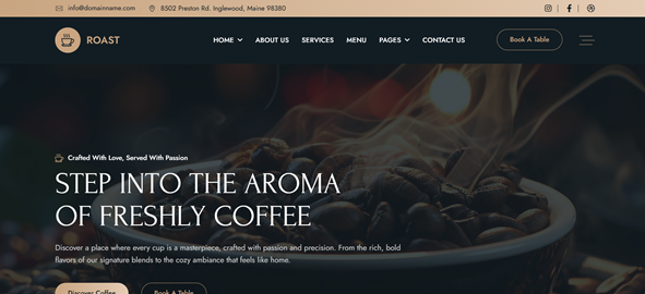 Coffee Shop Business Website